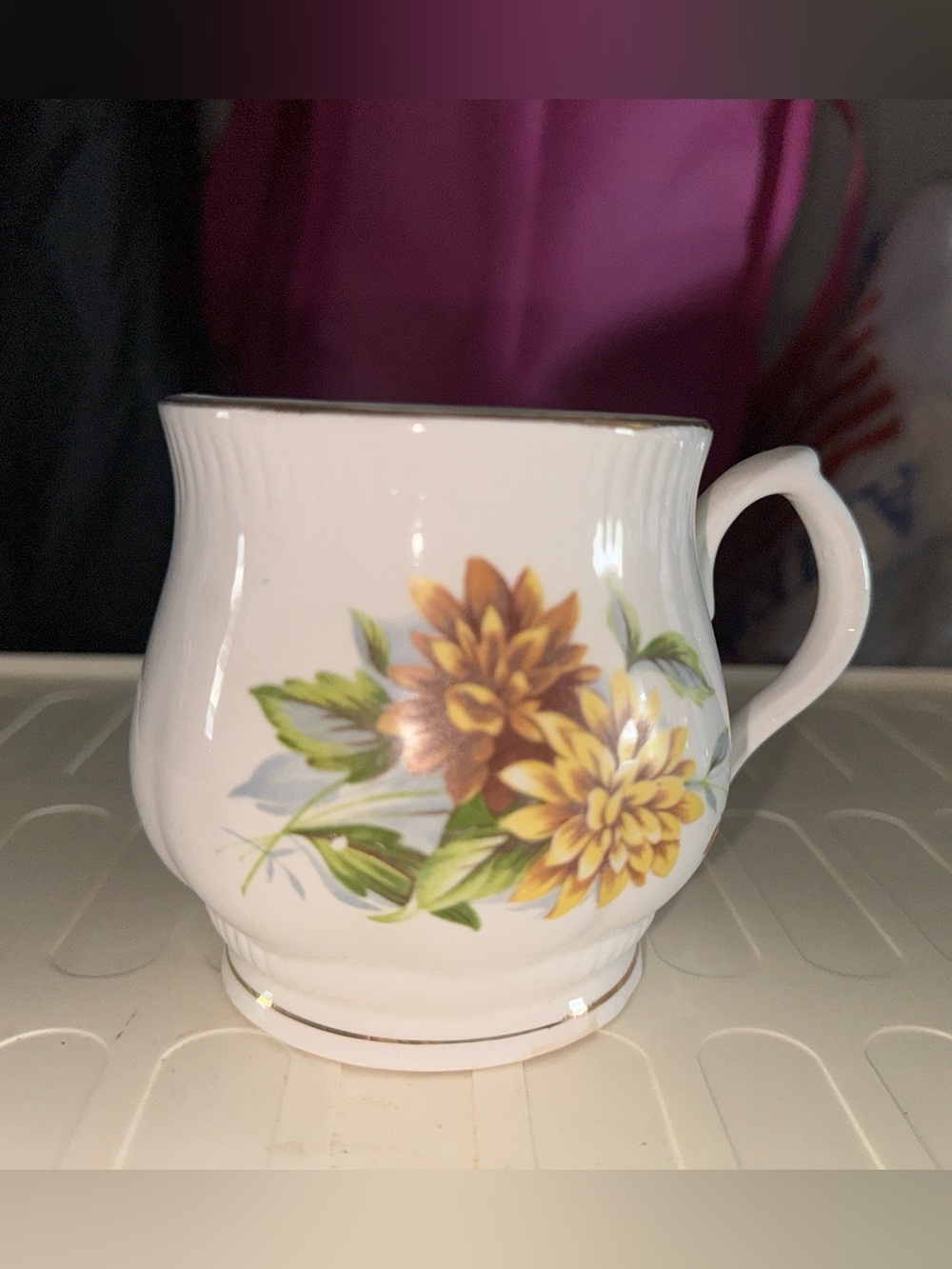 October flower of the month fine bone china cup